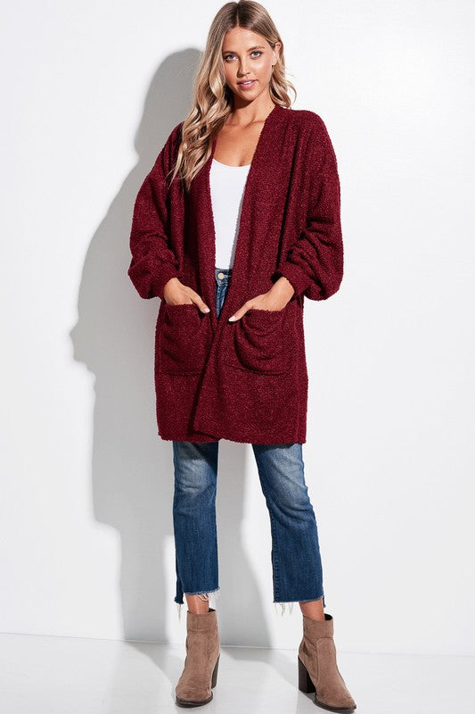 Fluffy cozy cardigan