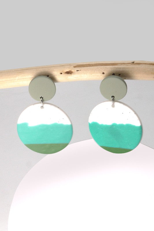 SEA COLOR ROUND EARRINGS