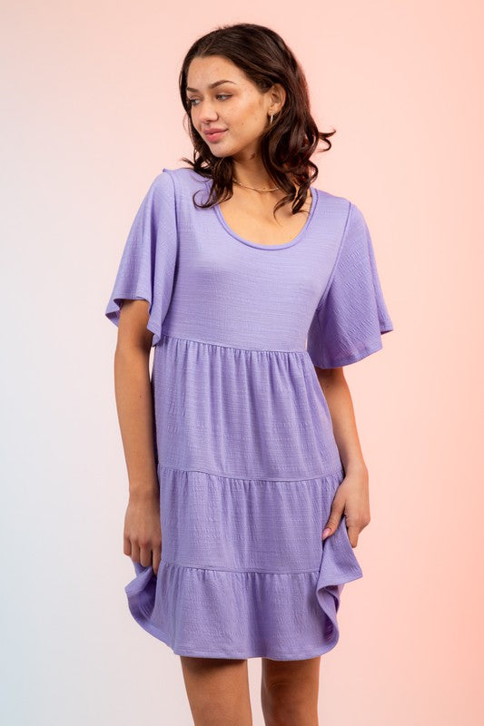 Gathered Multi-Tier Babydoll Mini Dress