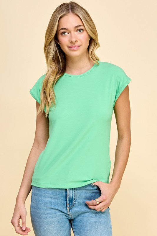 Basic Solid Ribbed Top