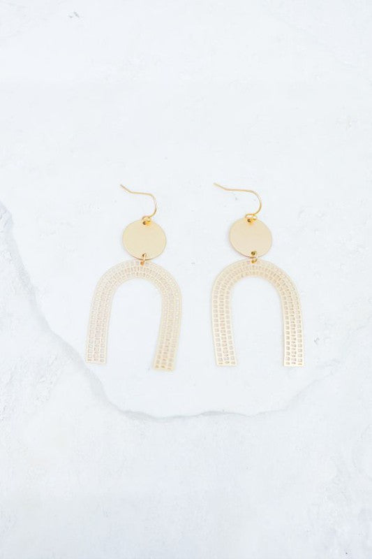 Matte Gold U Shaped Earrings