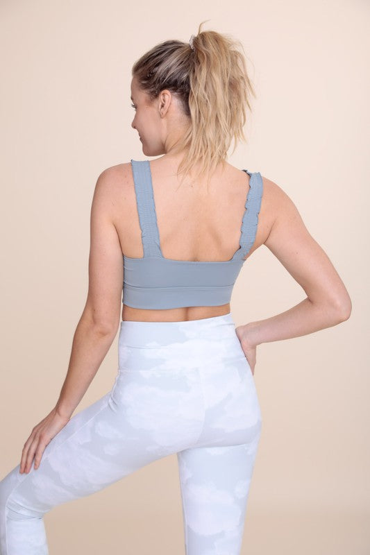 Blue 22 Ruffle Sports Bra