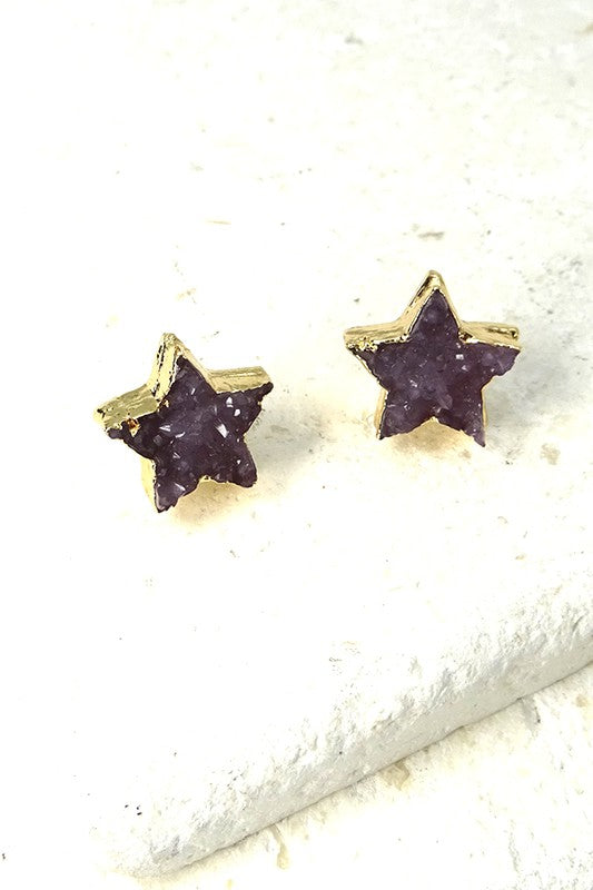 Lilac Star Stud Earring