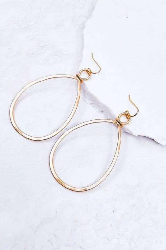 Matte Gold Teardrop Earrings