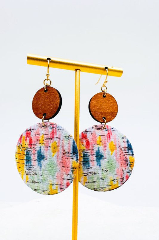 Watercolor Circle Earrings
