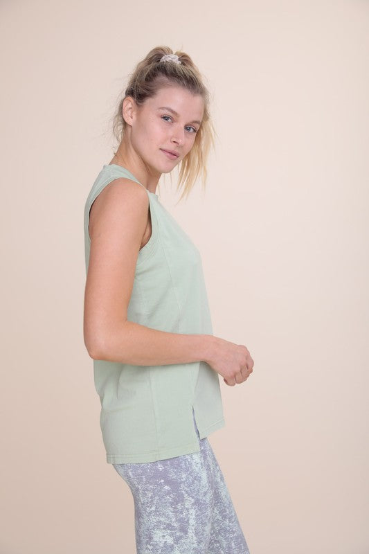 Sleeveless Top With Split Hem Detail