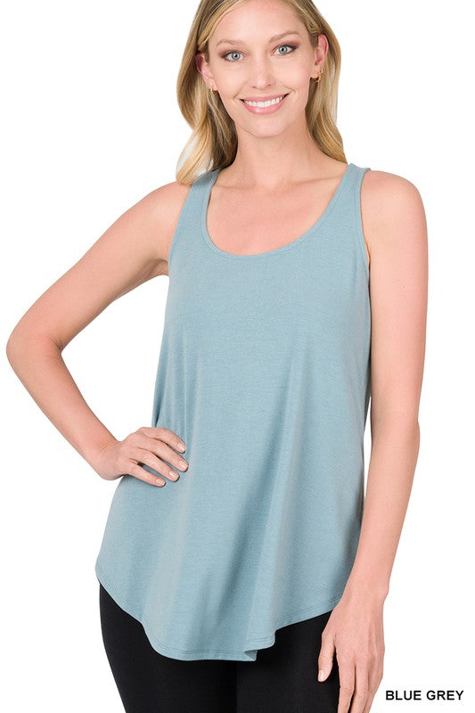 SLEEVELESS ROUND NECK ROUND HEM TOP