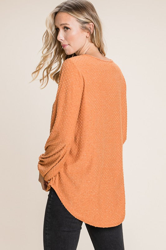 SWISS DOTTED PUFF SLEEVE TOP