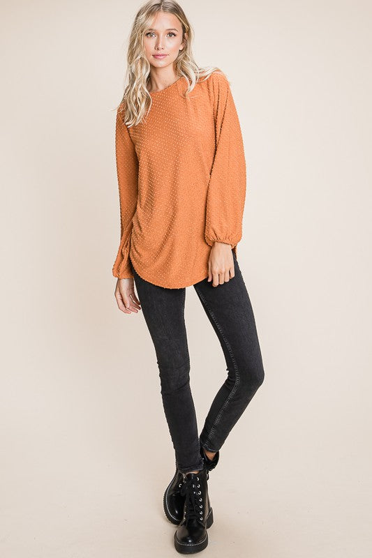 SWISS DOTTED PUFF SLEEVE TOP