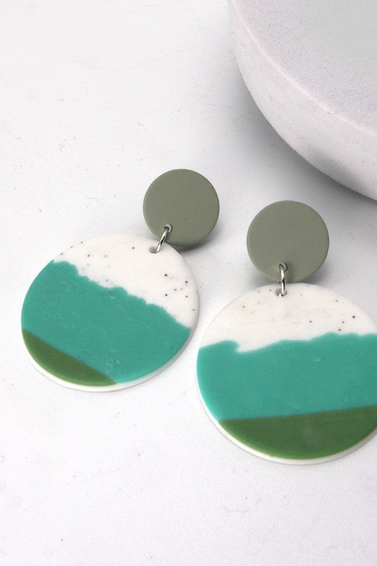 SEA COLOR ROUND EARRINGS