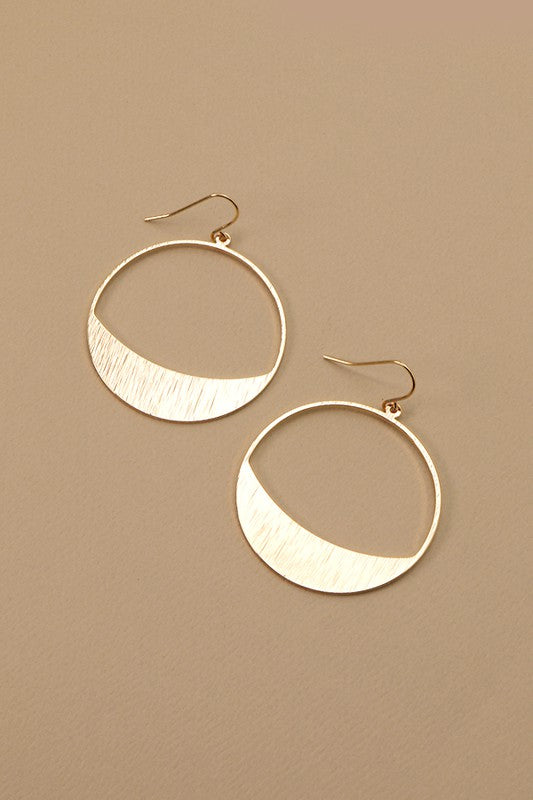 ETCHED HALF MOON DROP EARRINGS