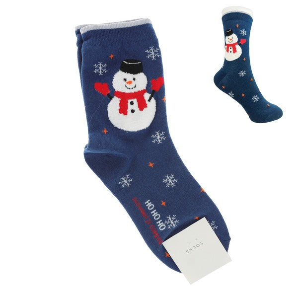 ADULT SIZE CHRISTMAS THEMED COTTON KNIT SOCKS