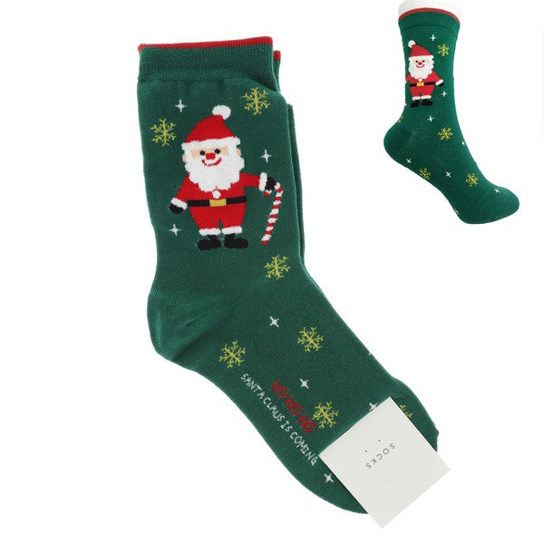 ADULT SIZE CHRISTMAS THEMED COTTON KNIT SOCKS