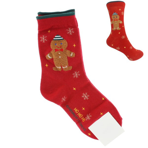 ADULT SIZE CHRISTMAS THEMED COTTON KNIT SOCKS