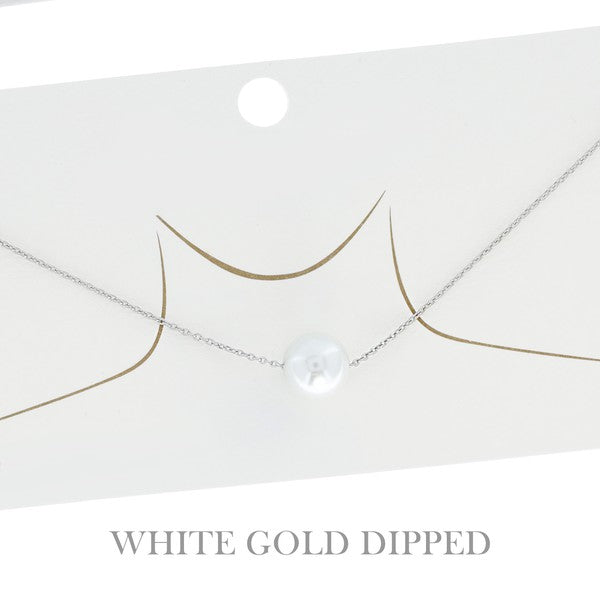 GOLD DIPPED FLOATING PEARL PENDANT NECKLACE