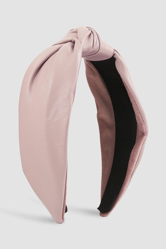 Soft Vegan Leather TopKnot Headband