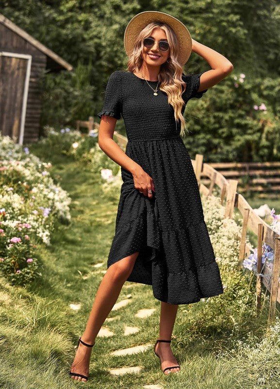 Swiss Dot Midi Dress