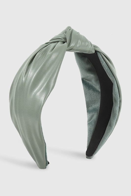 Soft Vegan Leather TopKnot Headband
