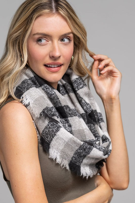 Multi-Color Plaid infinity scarf