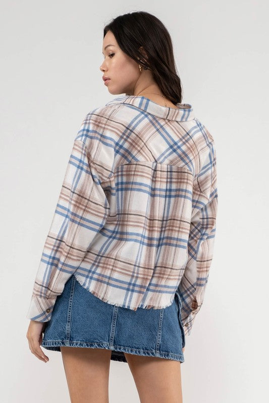 Flannel Fringe Button Up