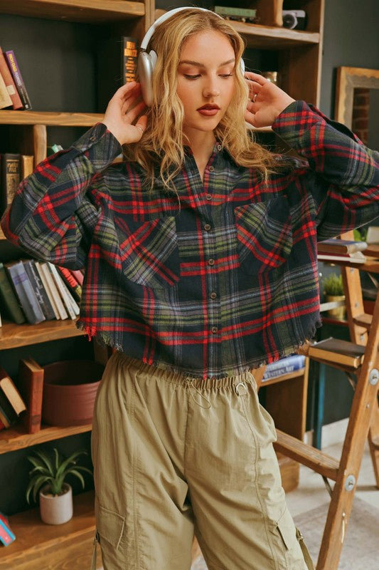 Flannel Fringe Button Up