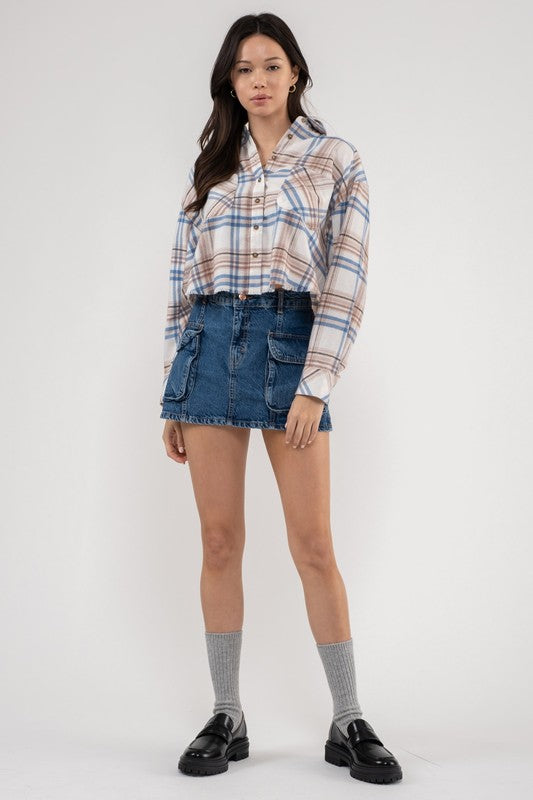 Flannel Fringe Button Up