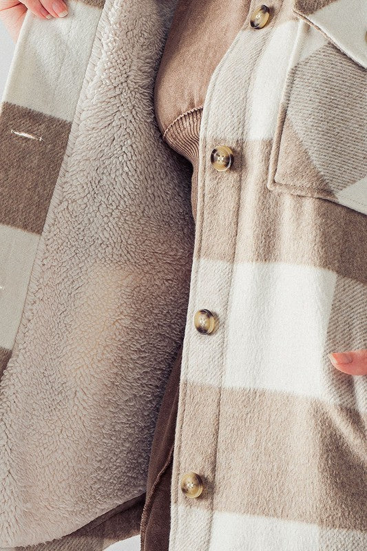 BELLA TEDDY PLAID SHACKET
