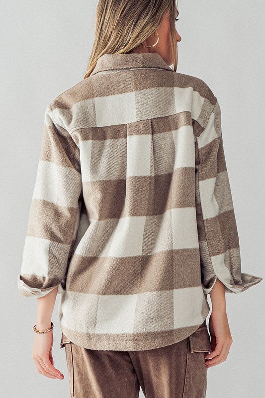 BELLA TEDDY PLAID SHACKET