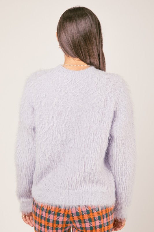 Fuzzy Fluffy Soft Cozy Knit Sweater Top