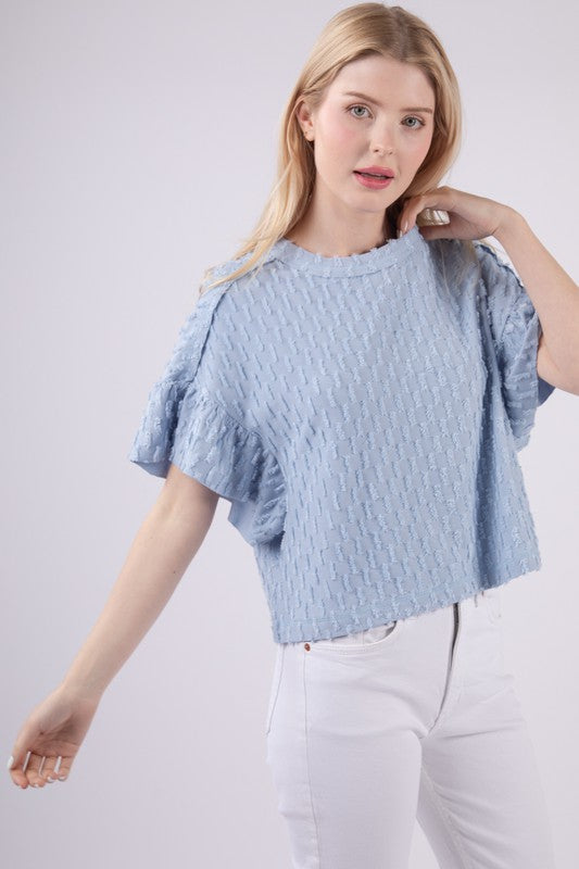 Textured Knit Oversized Casual Top
