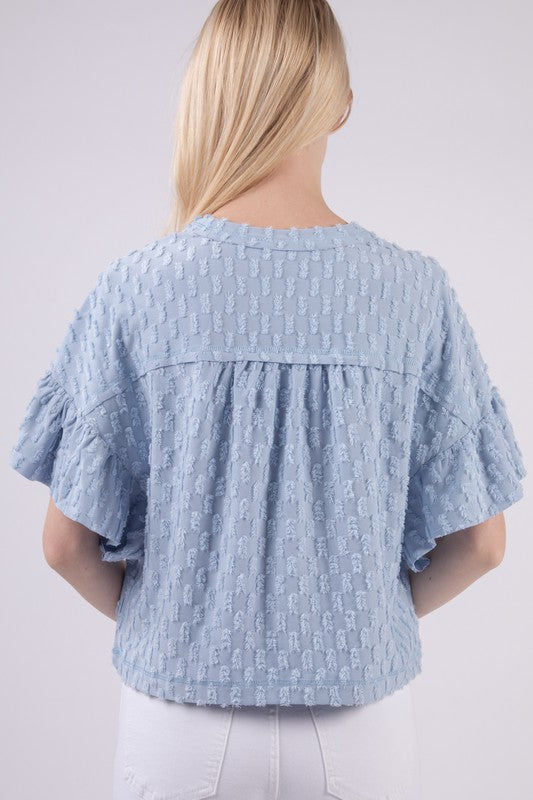 Textured Knit Oversized Casual Top