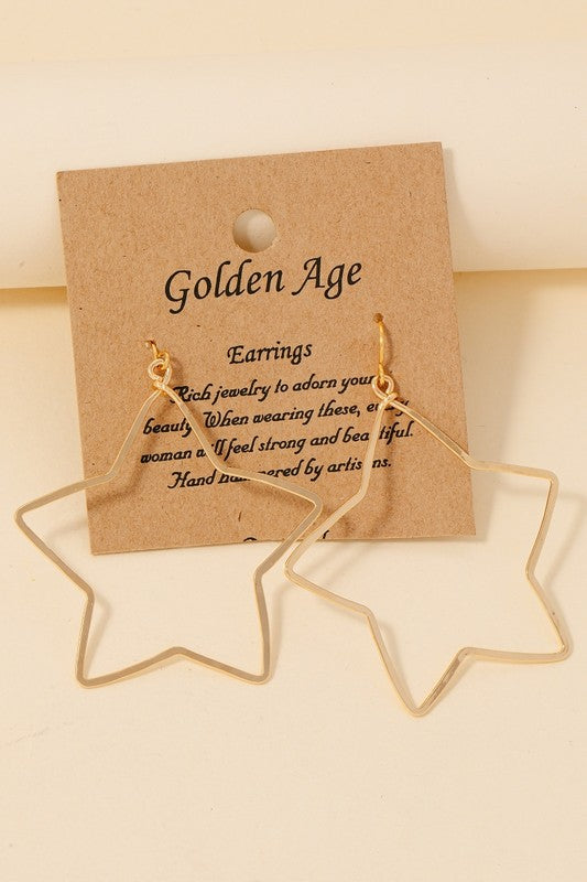 Dainty Metallic Star Dangle Earrings
