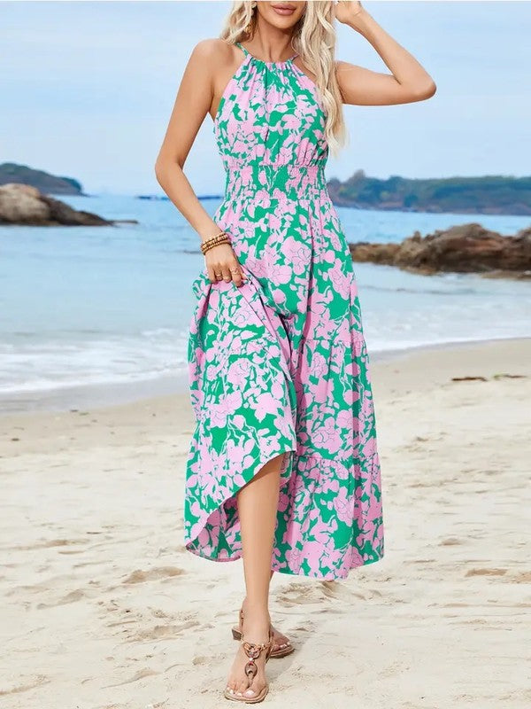 Tropical Floral High-low Maxi Dress