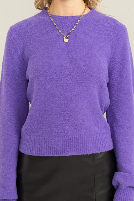 Cropped Long Sleeve Sweater