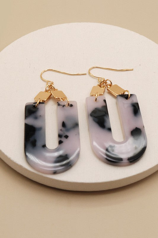 U Drop Square Drop Earring