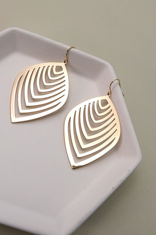 Gold Leaf Drop Earrings