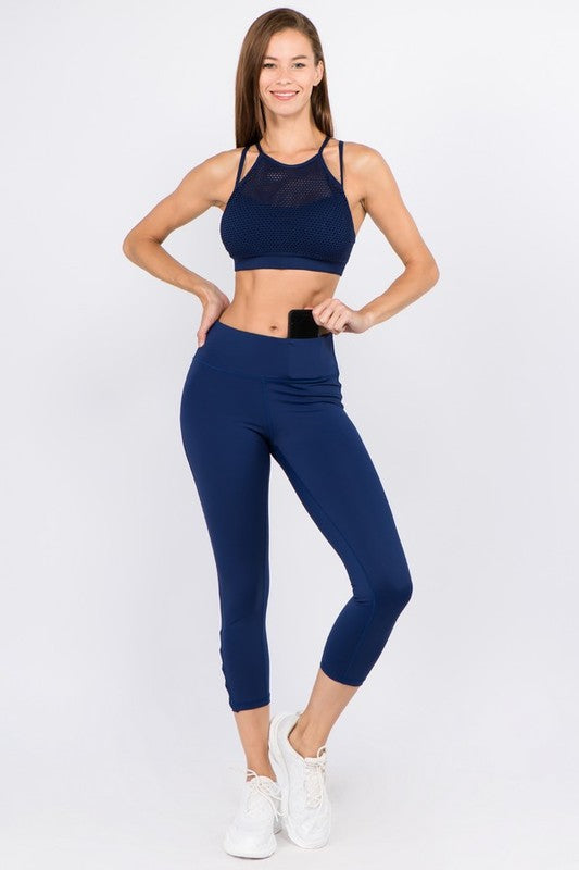High Waist Tech Pocket Workout Capri Leggings