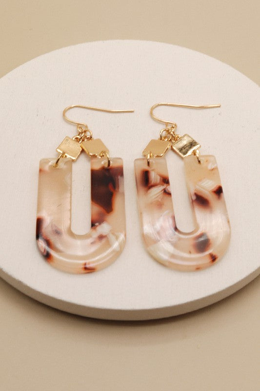 U Drop Square Drop Earring