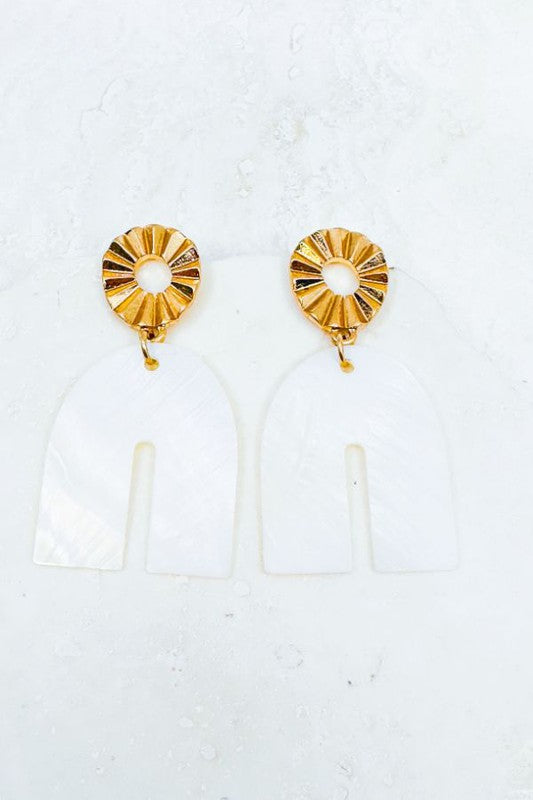 White Shell Arch Earring
